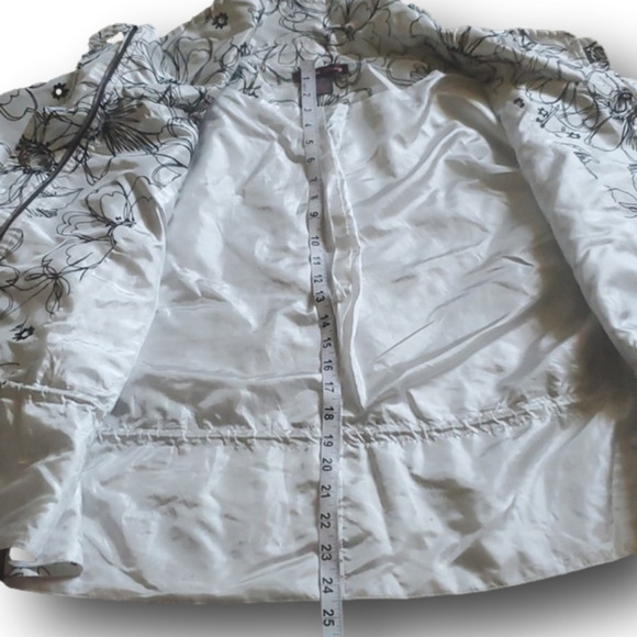 Elena Wang Black White Floral Sketch Jacket Size Large - Picture 10 of 13